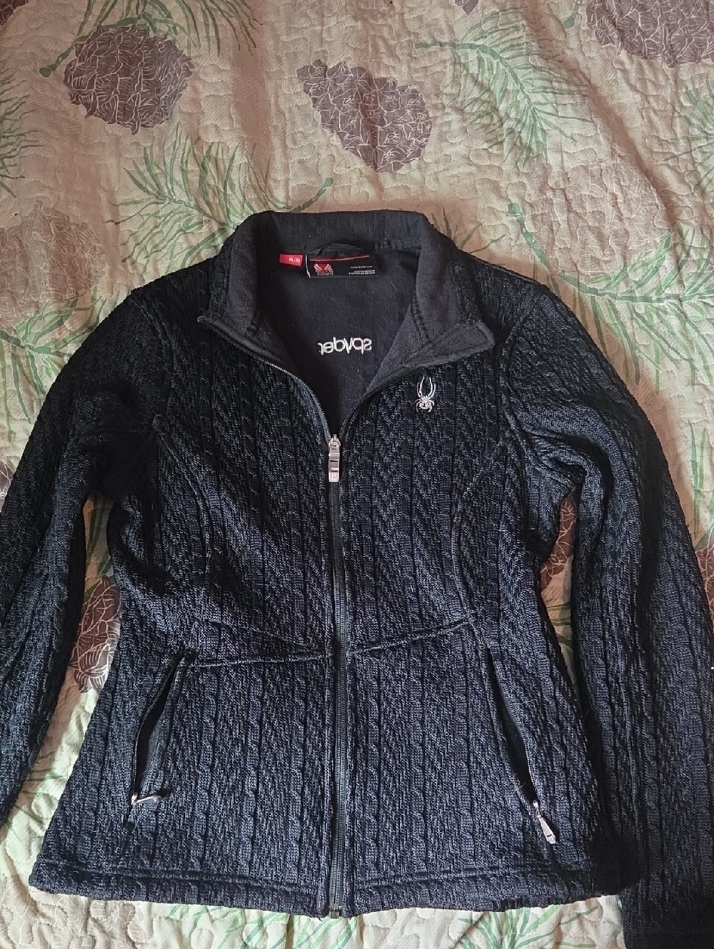 Spyder Black Women's Textured Full-Zip Jacket